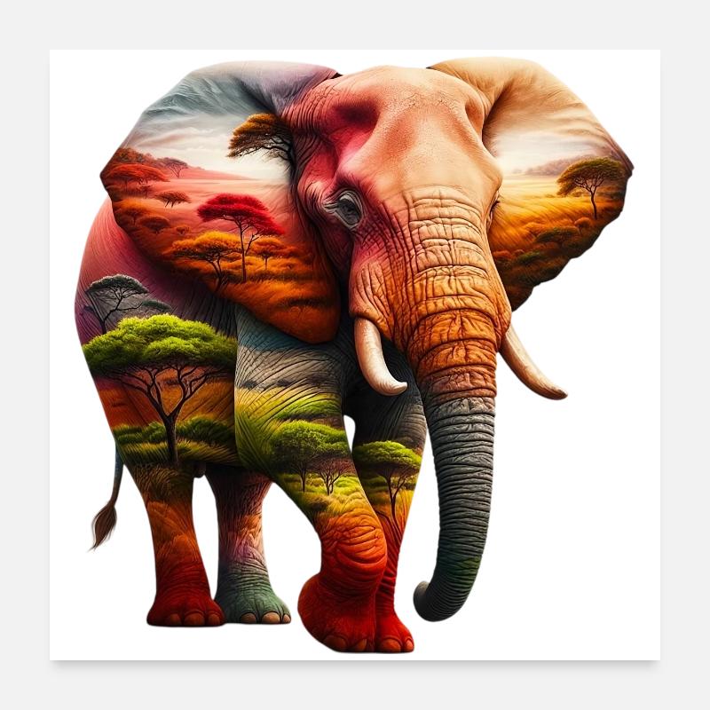 Elefant Poster 60x60 cm