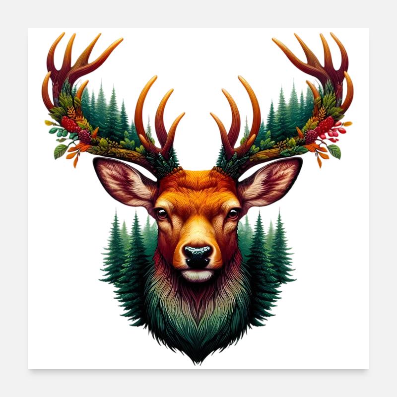 Hirsch Poster 60x60 cm