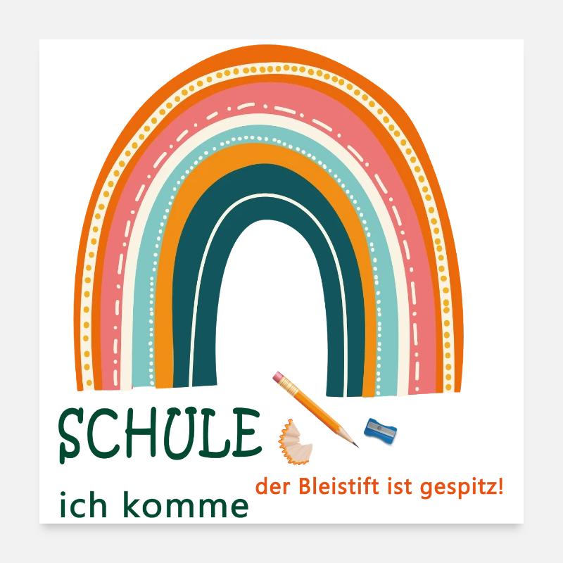 Schule ich komme Poster 60x60 cm