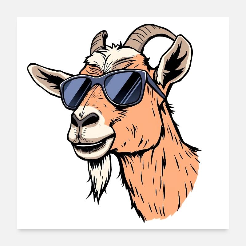 Goat Poster 24" x 24" (60x60 cm)