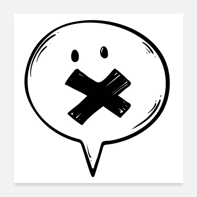 Speech Bubble Mute Poster 24" x 24" (60x60 cm)