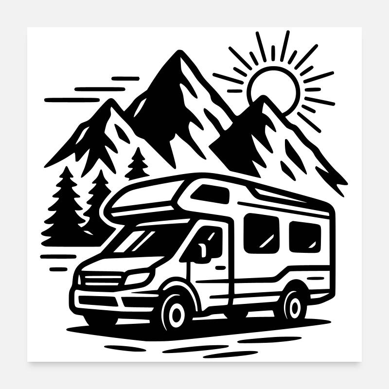 Wohnmobil Poster 60x60 cm