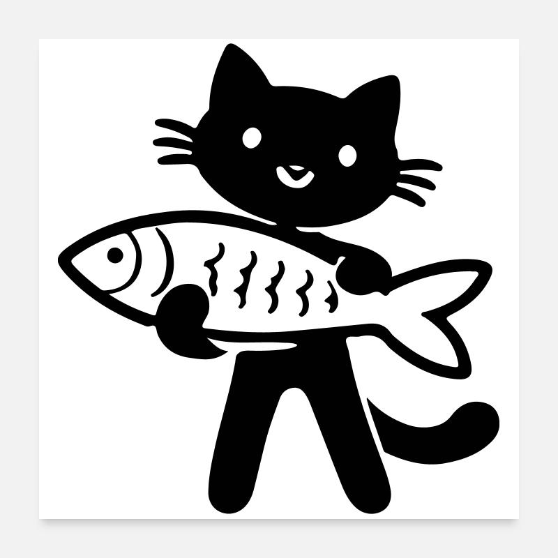 Poisson-chat Poster 60 x 60 cm