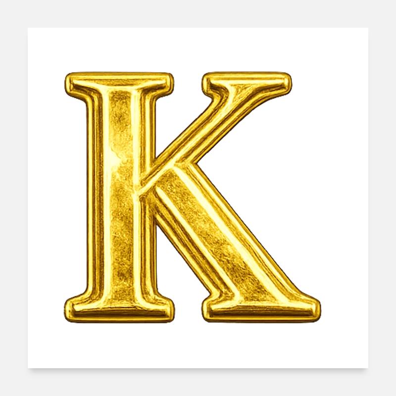 Monogramme d’or K Poster 60 x 60 cm