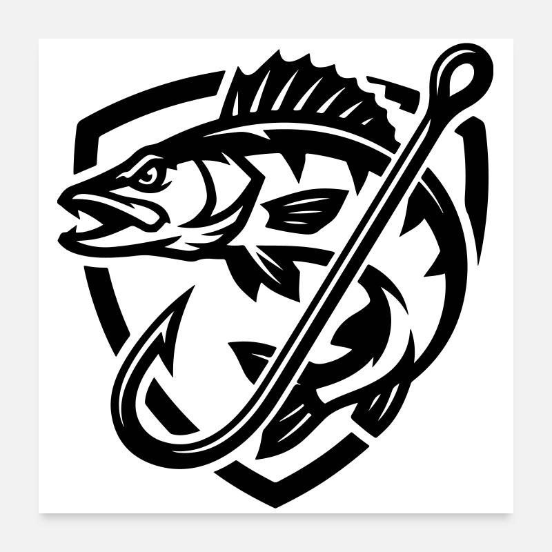 Icône de la pêche au brochet Poster 60 x 60 cm