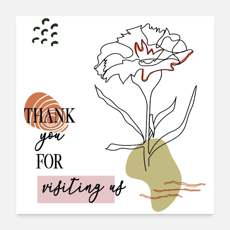 Merci à mes salutations Poster 60 x 60 cm