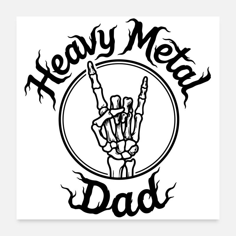 Papa heavy metal Poster 60 x 60 cm