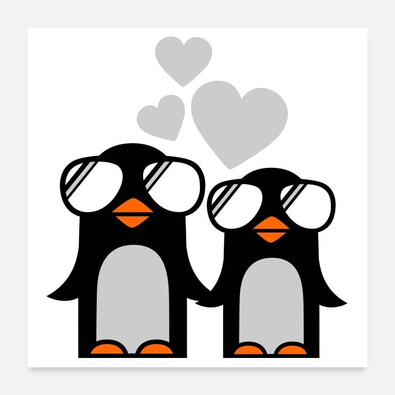 penguins fallen in love - pinguine Poster 60x60 cm