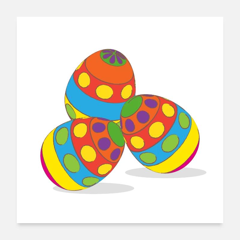 Oeufs de pâques, pâques, joyeuses pâques, heureux est Poster 60 x 60 cm