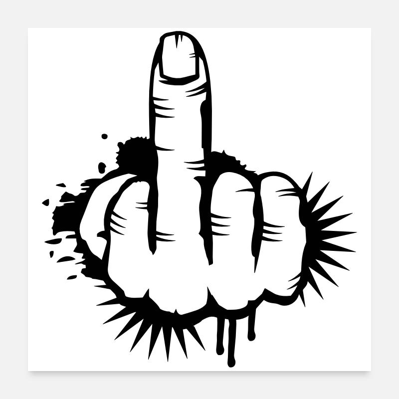 Middle finger Graffiti Poster 24" x 24" (60x60 cm)