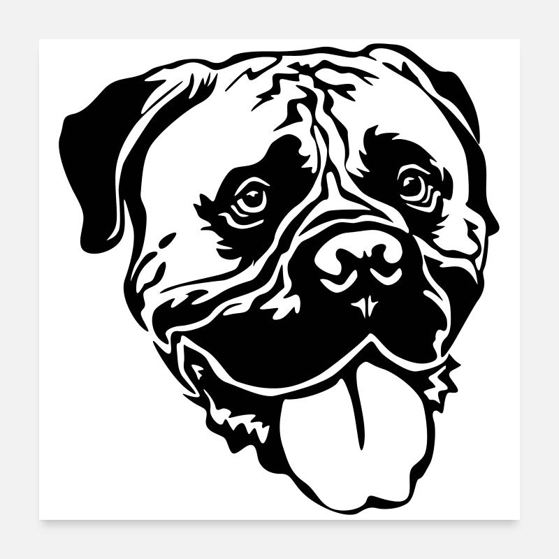 Bullmastiff head Poster 24" x 24" (60x60 cm)