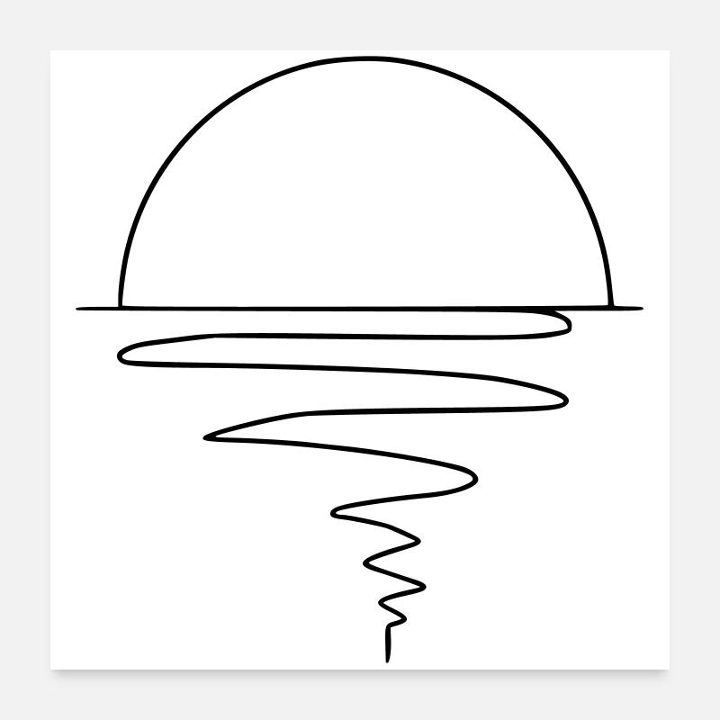Coucher de soleil - Poster 60 x 60 cm - blanc