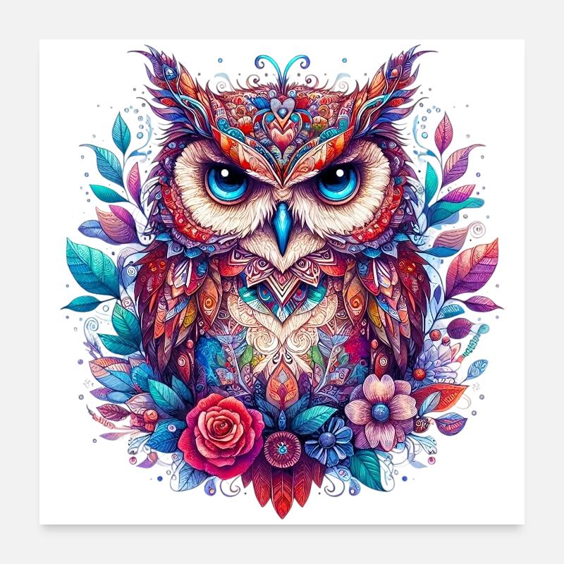 Hibou Poster 60 x 60 cm