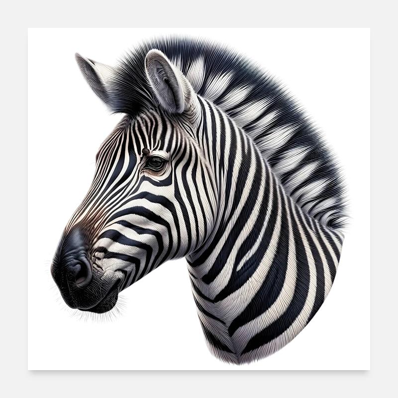 Zebra Poster 24" x 24" (60x60 cm)