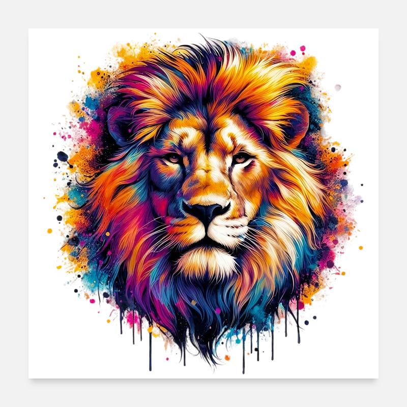 Lion Poster 60 x 60 cm