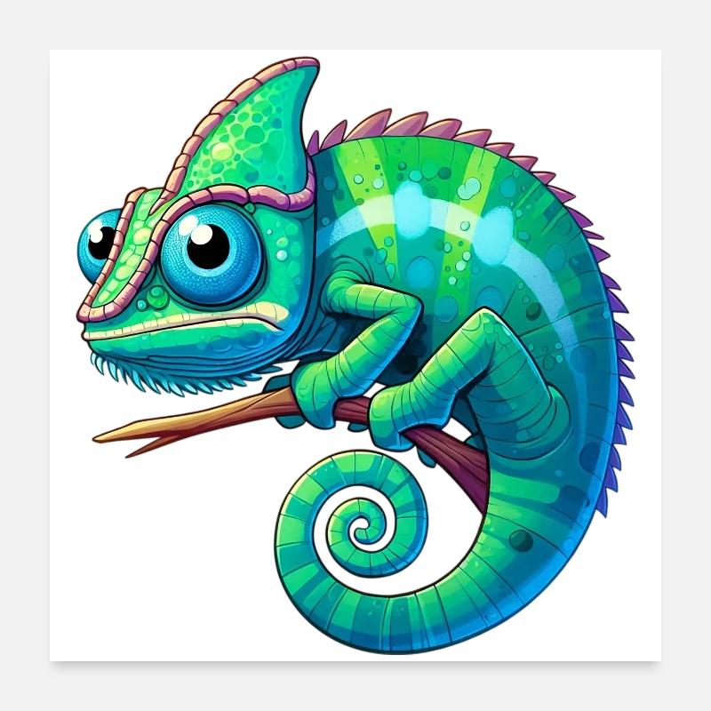 Caméléon Poster 60 x 60 cm