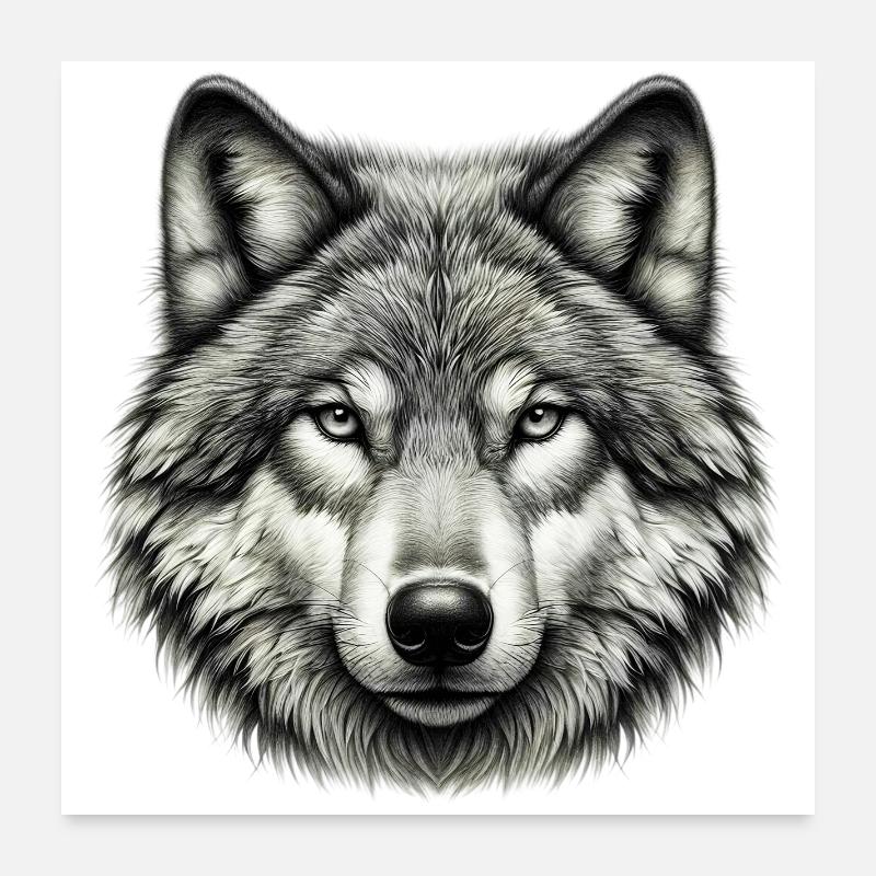 Loup Poster 60 x 60 cm