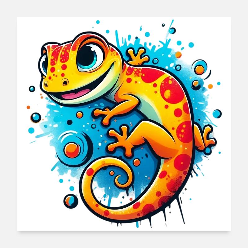 Gecko Poster 60 x 60 cm