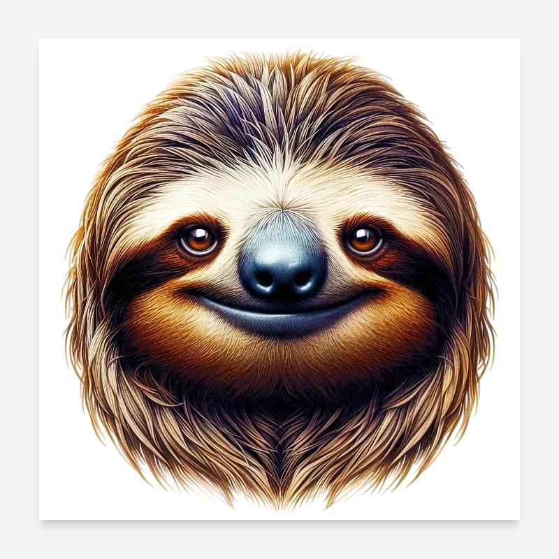 Faultier Poster 60x60 cm