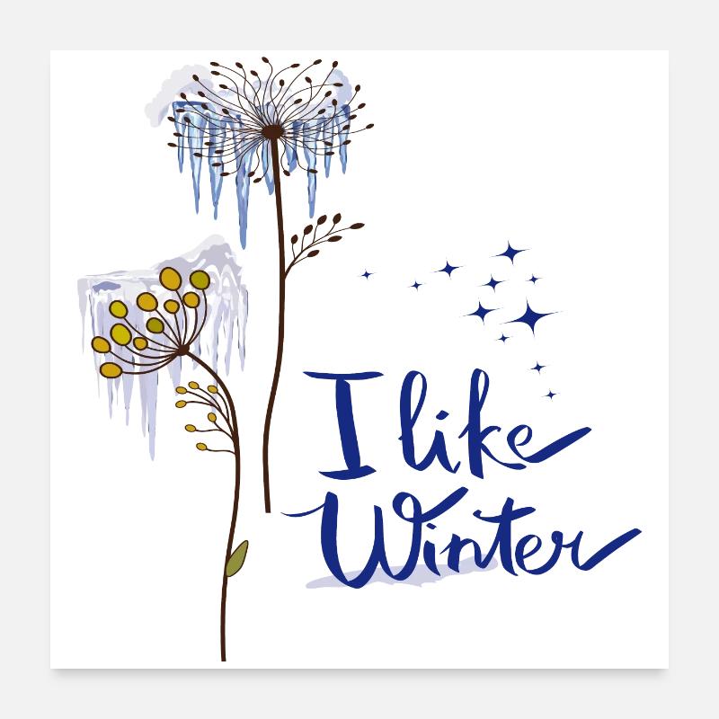 Eisblumen Winter Poster 60x60 cm