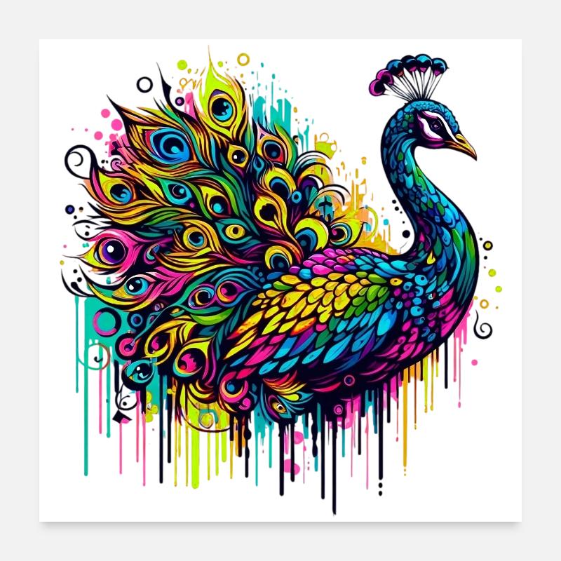 Peacock Poster 24" x 24" (60x60 cm)