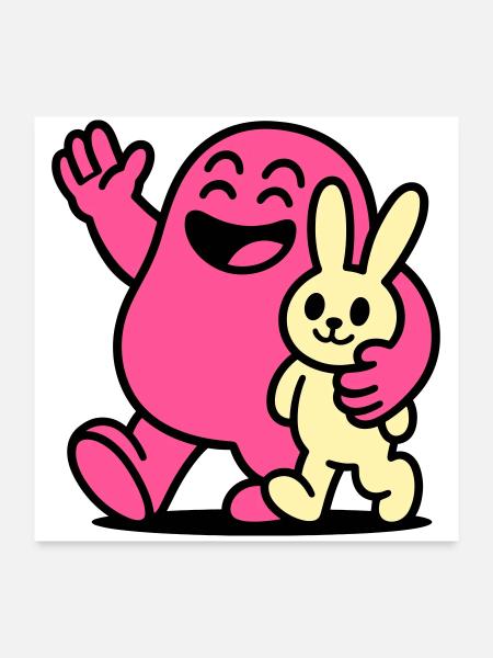 Happy Friends! - Poster 24" x 24" (60x60 cm) - white - Front