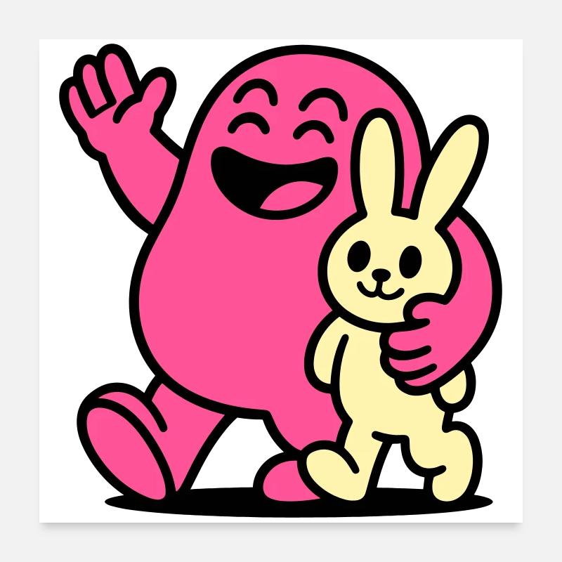 Heureux amis ! Poster 60 x 60 cm
