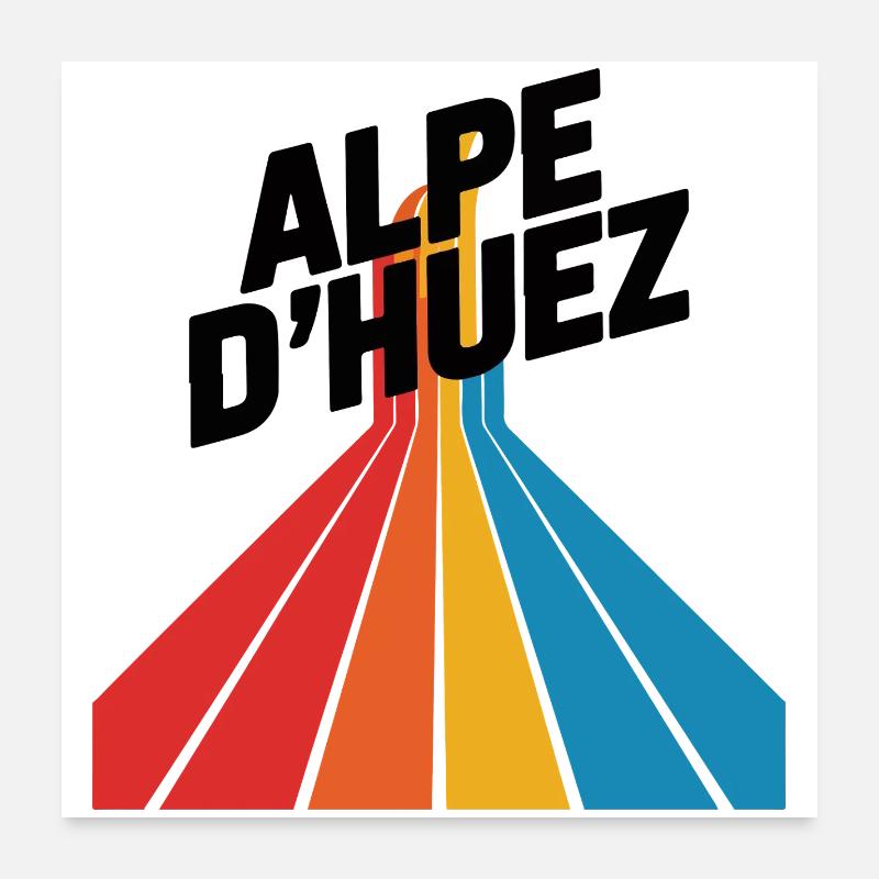 Alpe d’Huez Vintage Cyclisme Poster 60 x 60 cm