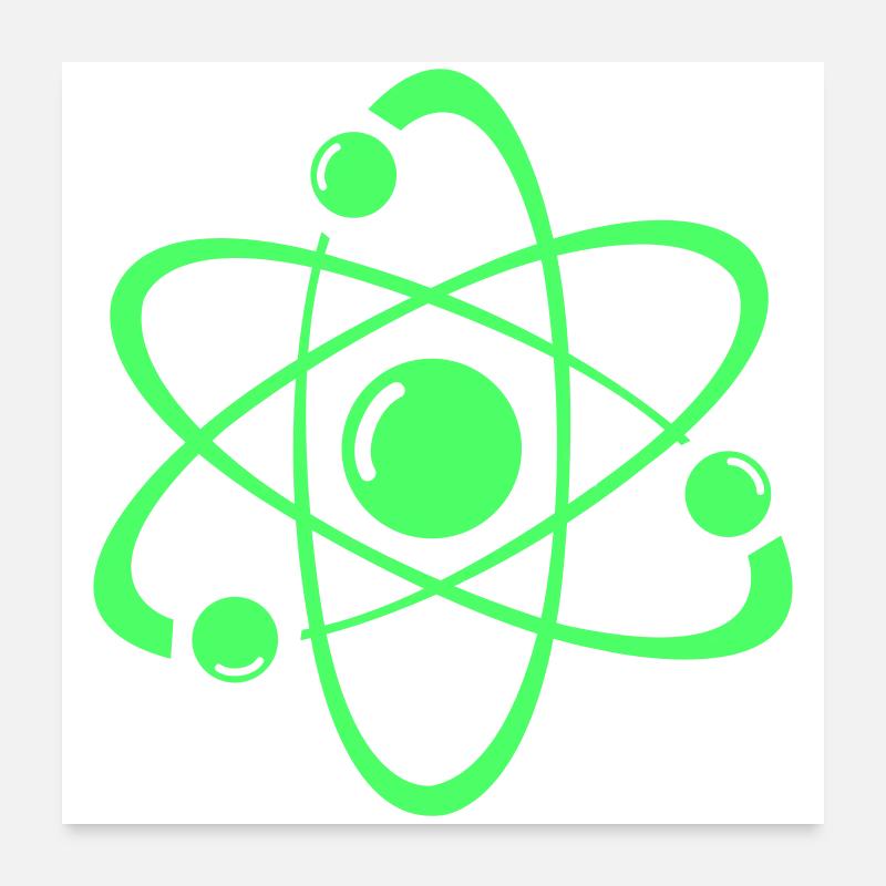Conception d’atome de néon : image atomique radiante Poster 60 x 60 cm