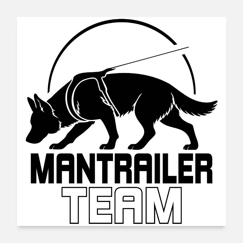 German Shepherd Mantrailer Team Dog Sport Poster 24" x 24" (60x60 cm)