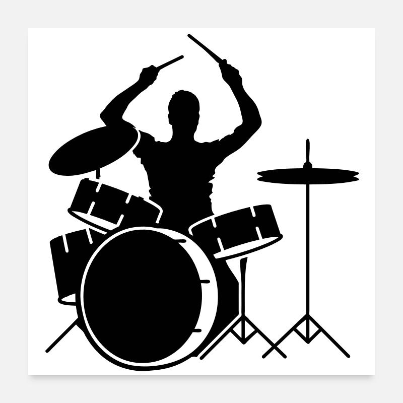 drummer and drums Poster 24" x 24" (60x60 cm)