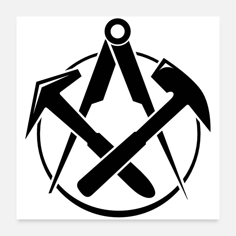 Roofers Guild - Poster 24" x 24" (60x60 cm) - white