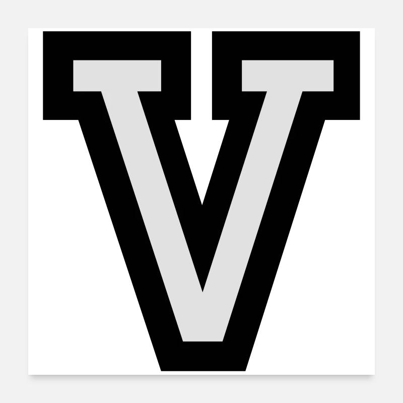 Buchstabe V Poster 60x60 cm
