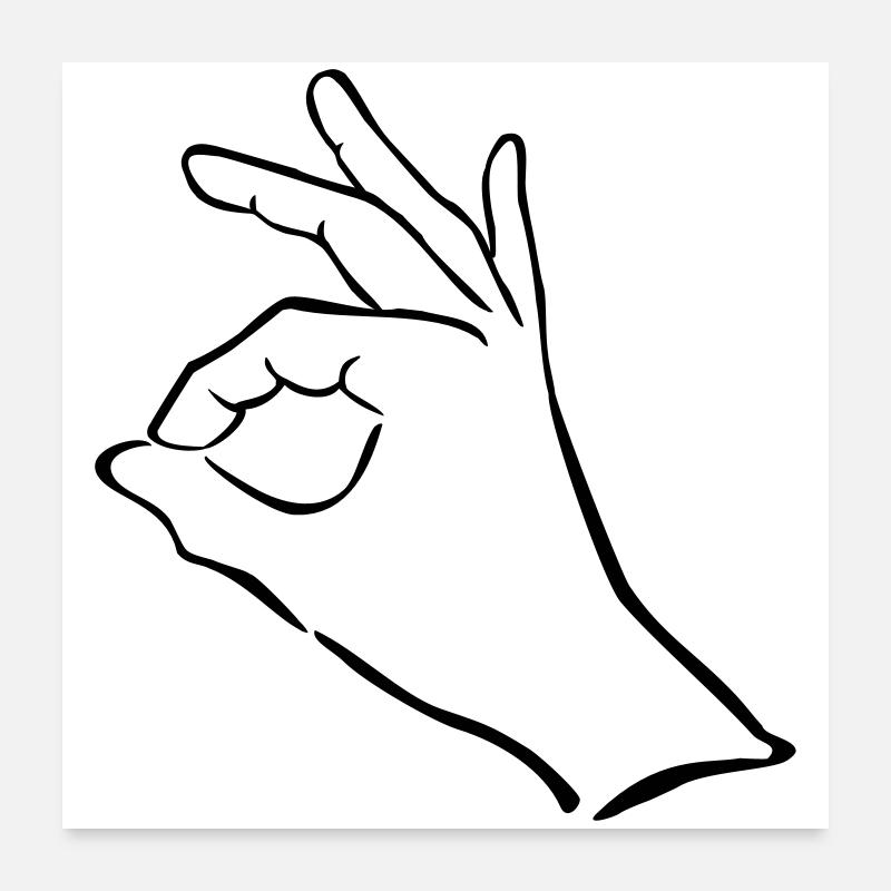 hand zeichen finger Poster 60x60 cm