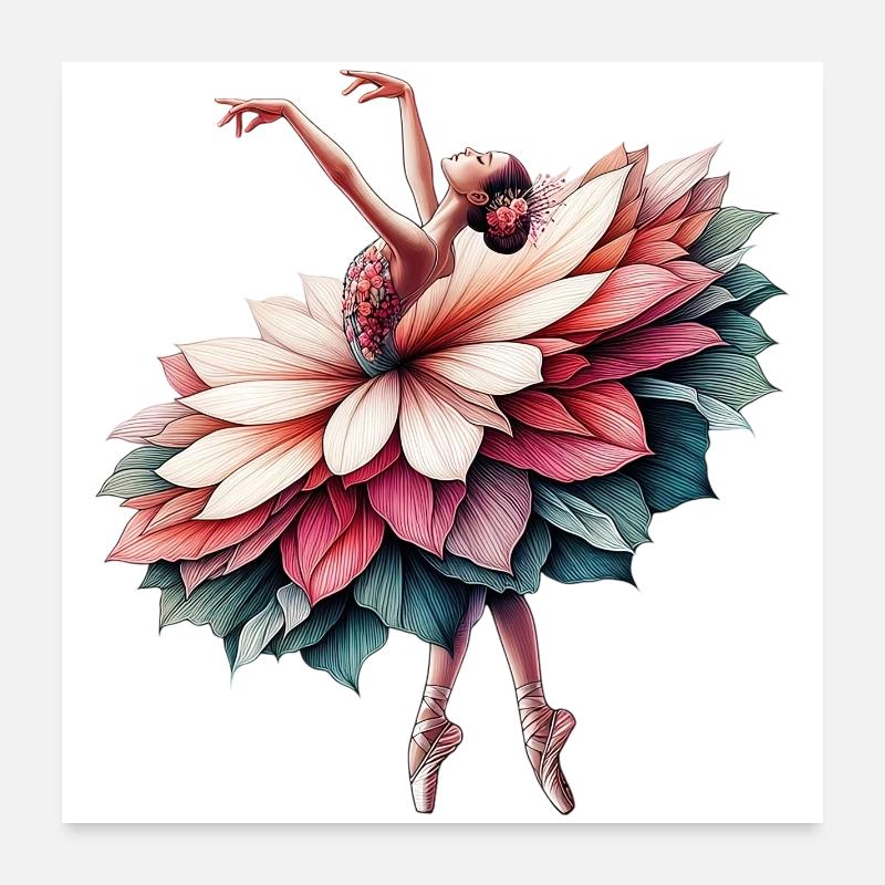 Danseuse de ballet avec tutu Poster 60 x 60 cm