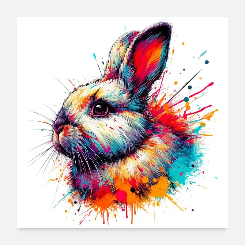 Kaninchen Poster 60x60 cm