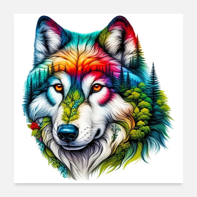 Loup Poster 60 x 60 cm