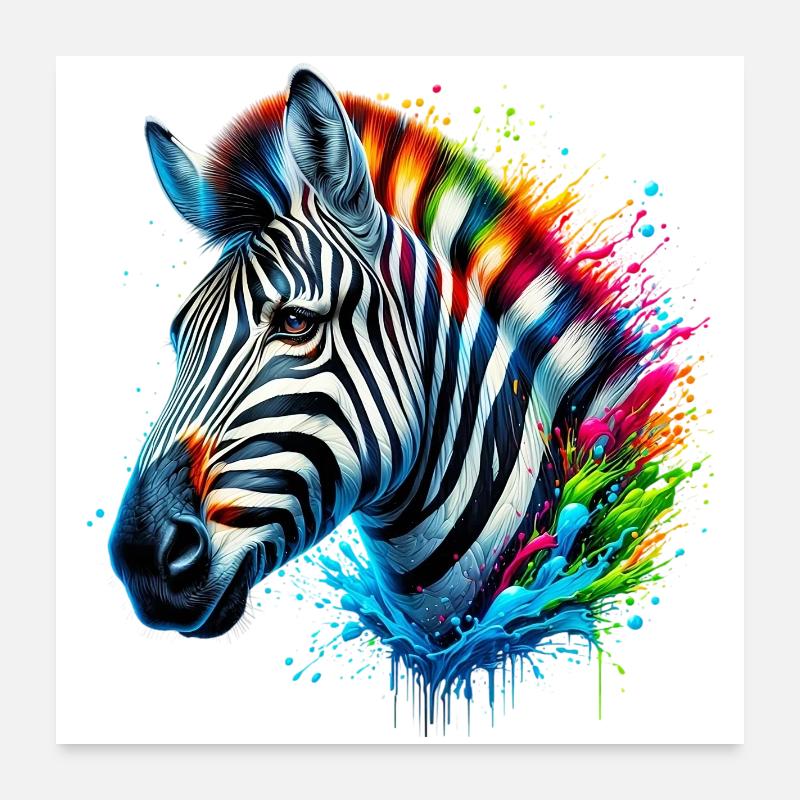 Zèbre Poster 60 x 60 cm