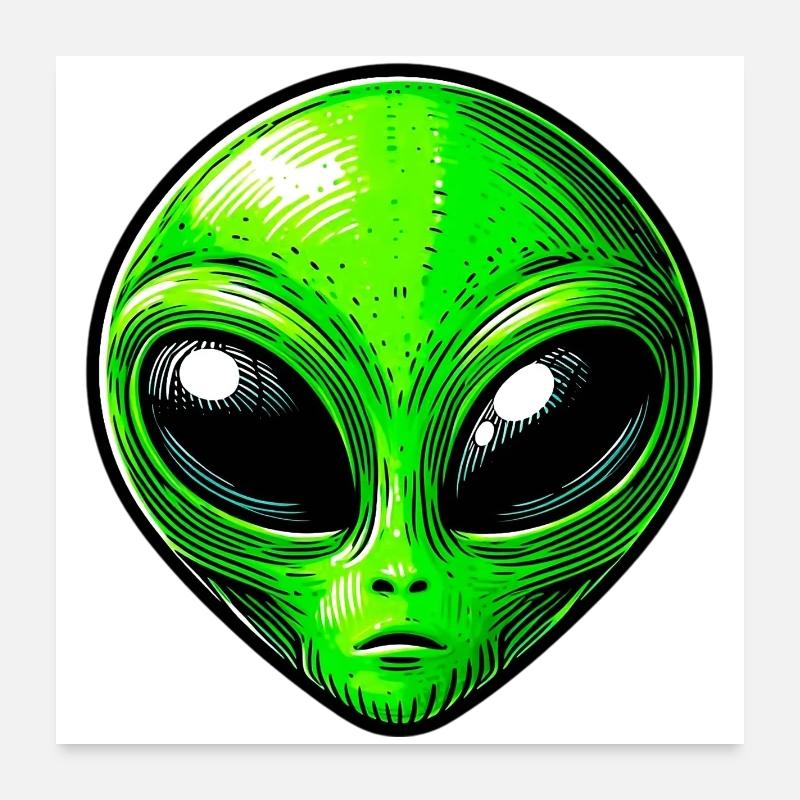 Alien extraterrestre martien Poster 60 x 60 cm