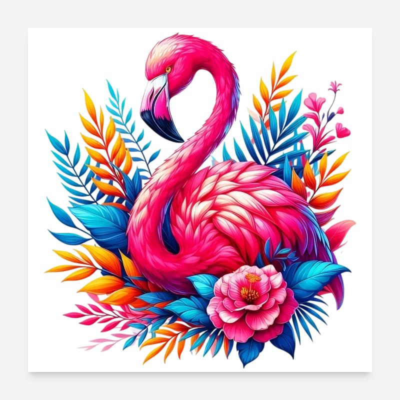 Flamingo Poster 60x60 cm