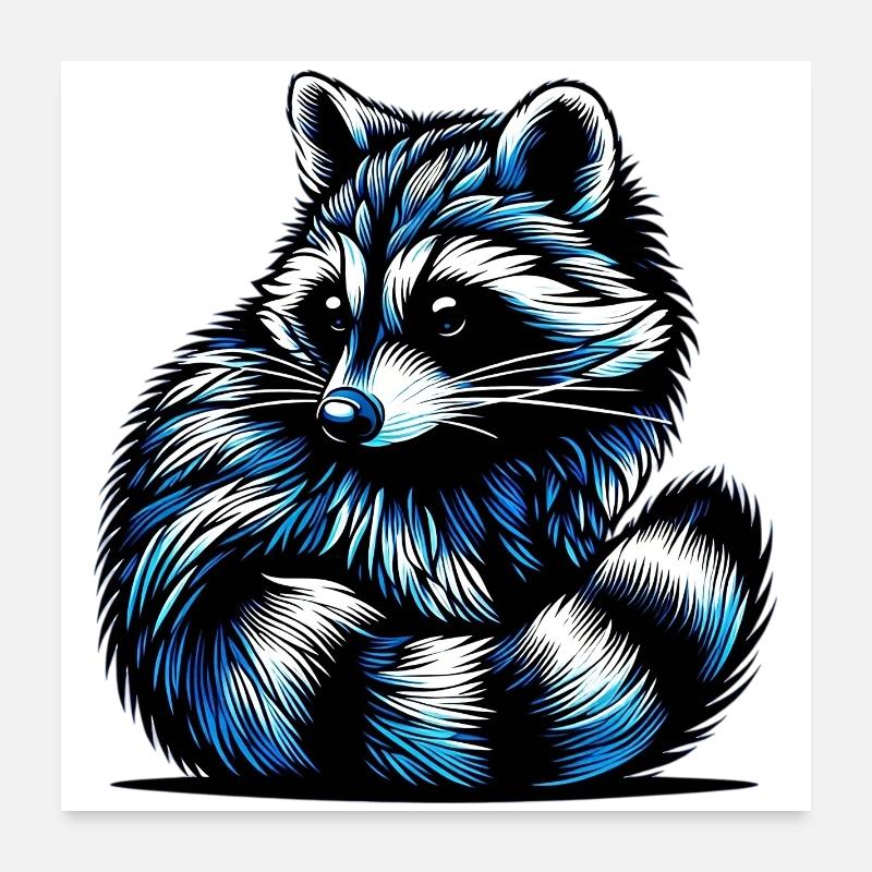 Raton laveur Poster 60 x 60 cm