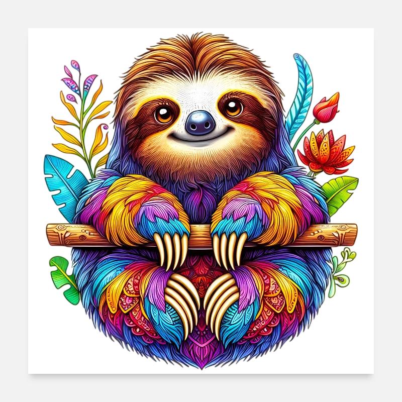 Sloth Poster 24" x 24" (60x60 cm)
