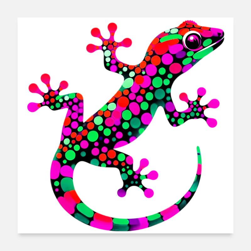 Gecko Poster 60 x 60 cm