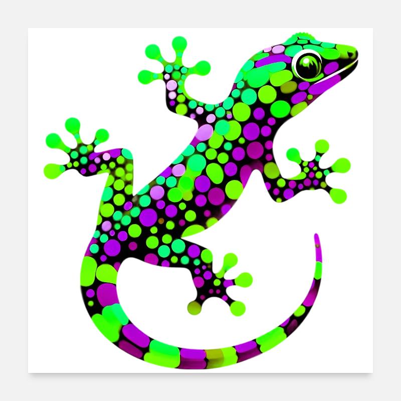 Gecko Poster 60 x 60 cm