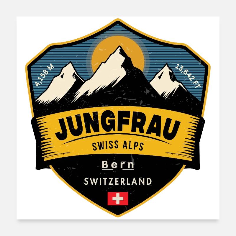 Jungfrau, Schweizer Alpen, Schweiz Poster 60x60 cm