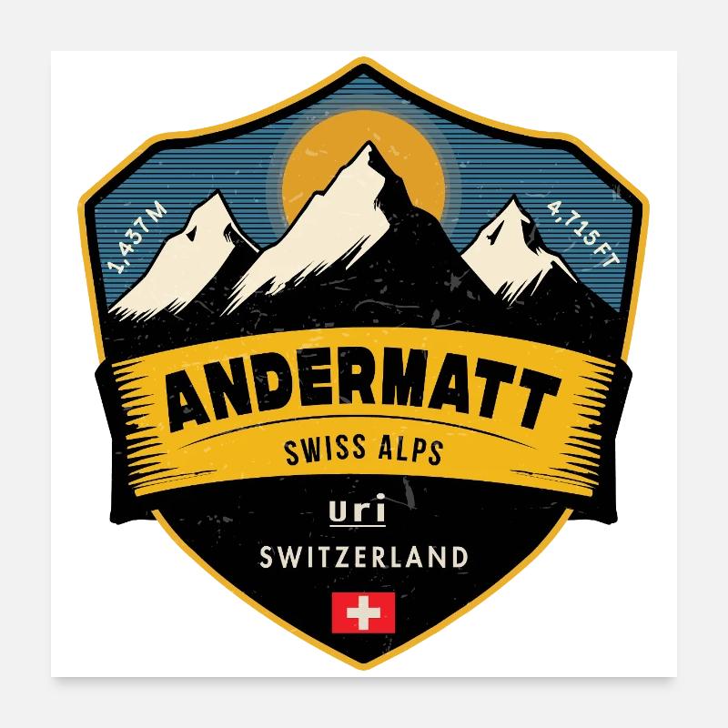 Andermatt , swiss alps , Switzerland Poster 24" x 24" (60x60 cm)