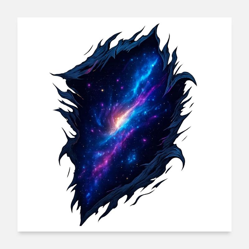 Effet de déchirure de rafale de galaxie cosmique Poster 60 x 60 cm