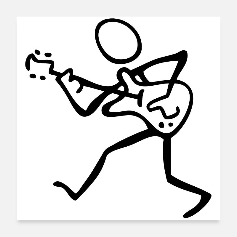guitariste Poster 60 x 60 cm