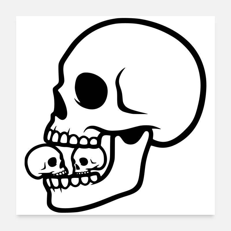 Makaberer Totenkopf | Horror Design Poster 60x60 cm