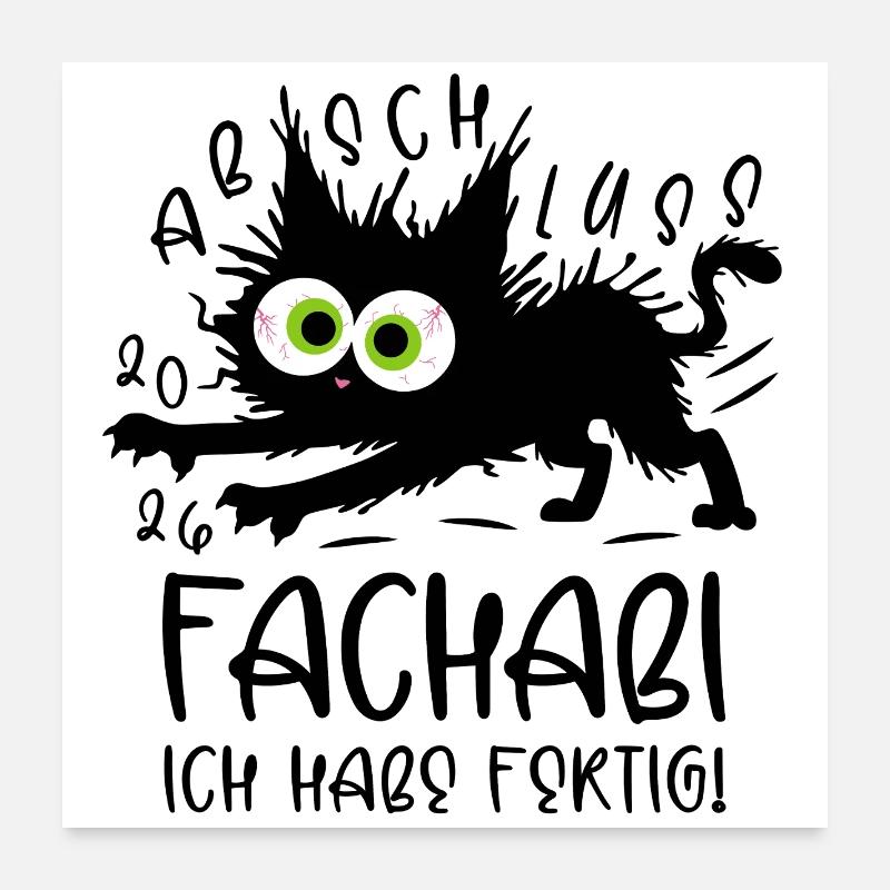 Fachabi 2026 I'm done! Cat Poster 24" x 24" (60x60 cm)